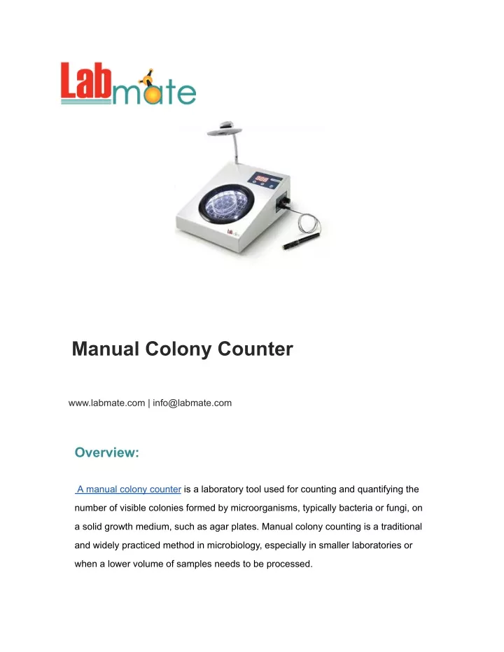 manual colony counter