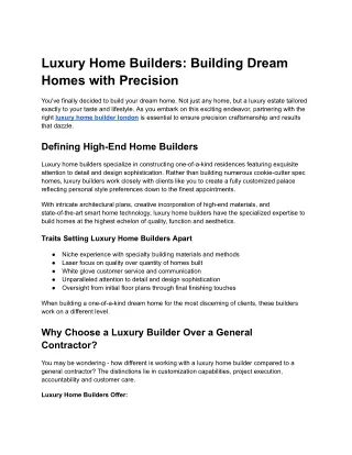 Luxury Home Builders_ Building Dream Homes with Precision