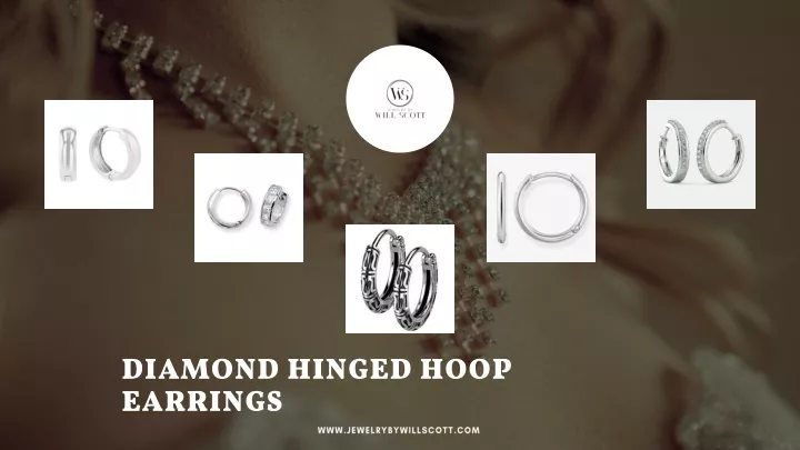 diamond hinged hoop earrings