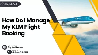 how do i manage my klm flight booking