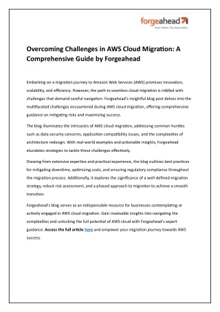 overcoming challenges in aws cloud migration