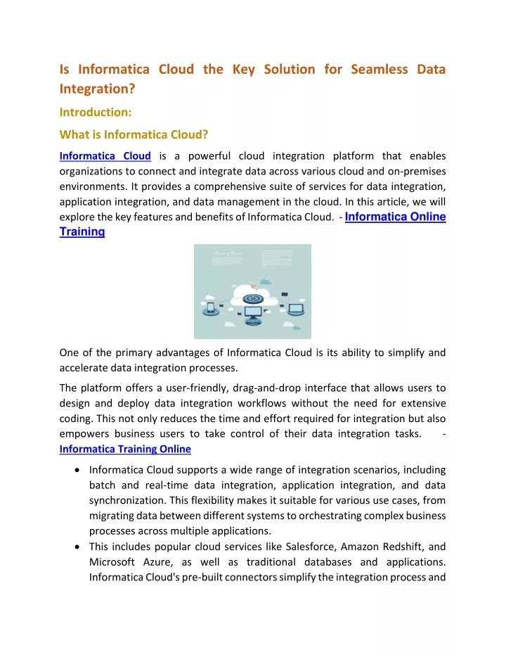 is informatica cloud the key solution