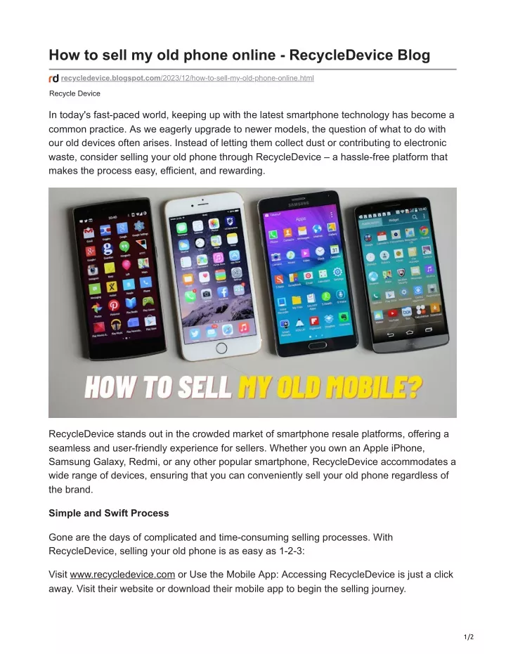 how to sell my old phone online recycledevice blog