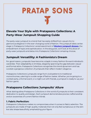 Elevate Your Style with Pratapsons Collections_ A Party-Wear Jumpsuit Shopping Guide