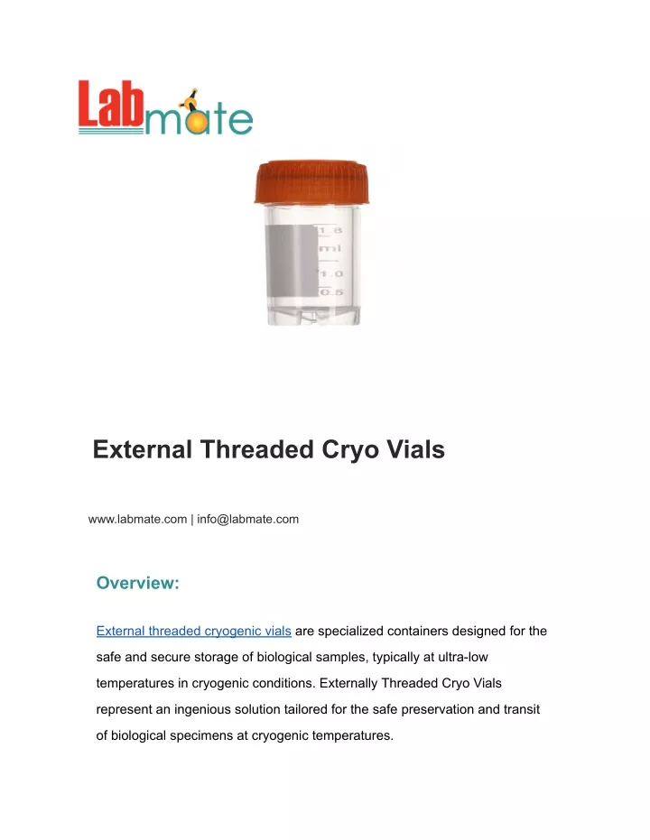 external threaded cryo vials