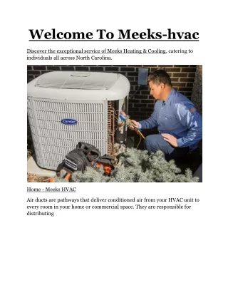 welcome to meeks hvac