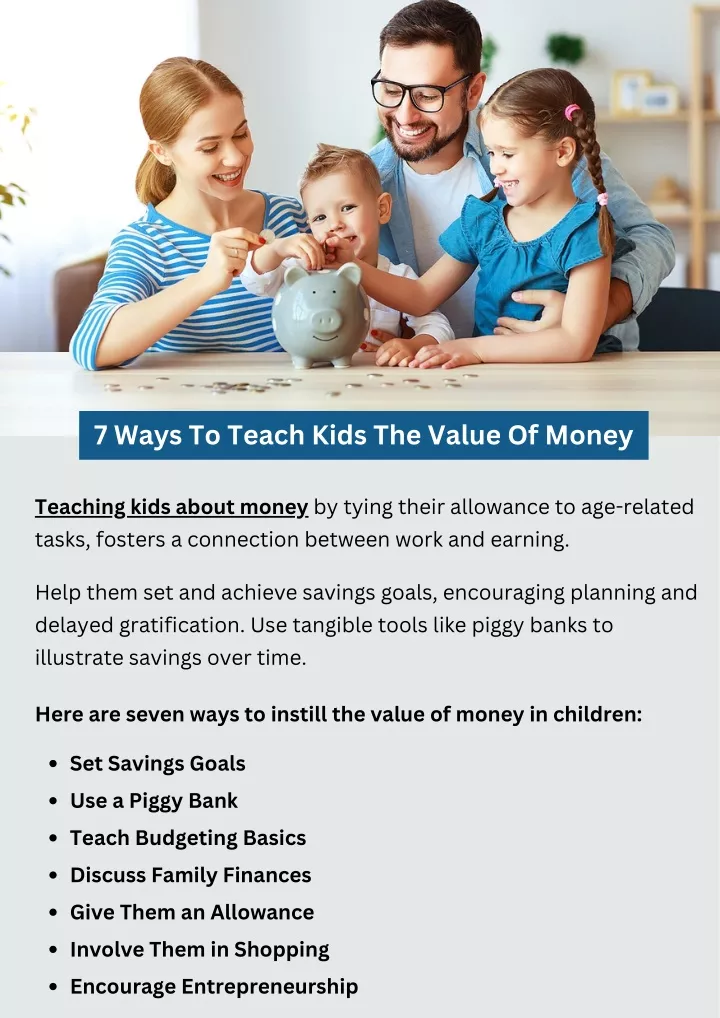 PPT - 7 Ways To Teach Kids The Value Of Money PowerPoint Presentation ...