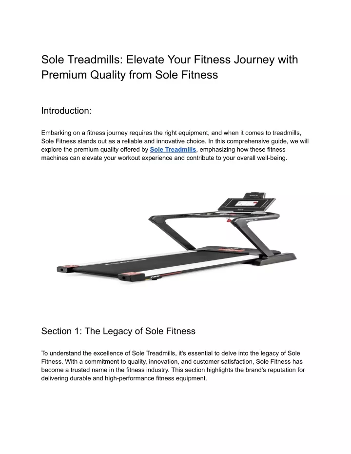 sole treadmills elevate your fitness journey with