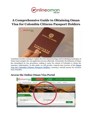 Oman Visa for Colombia Citizens