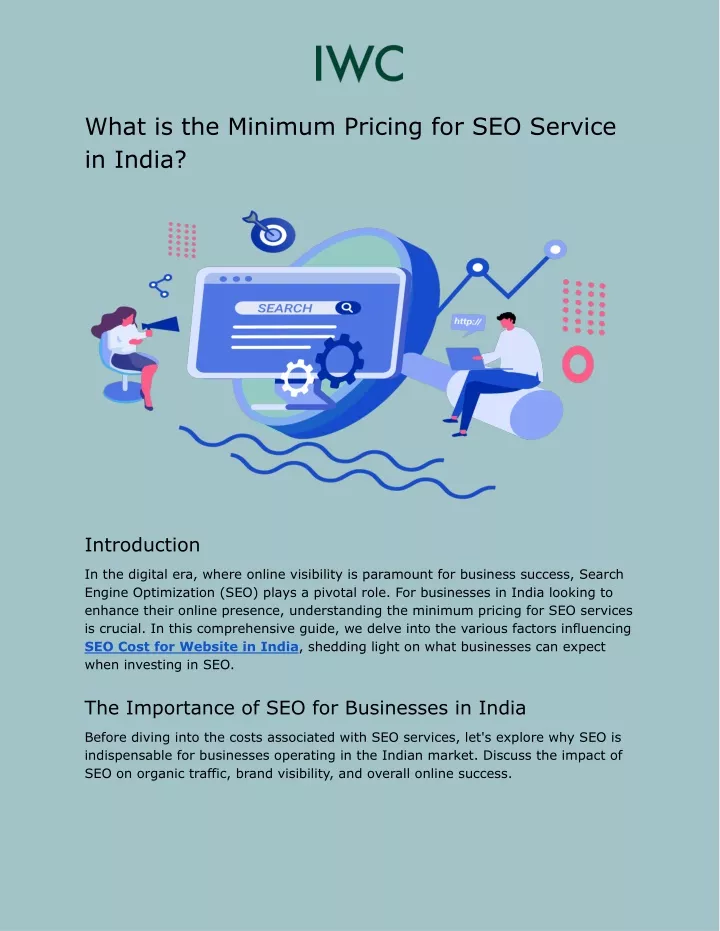 what is the minimum pricing for seo service