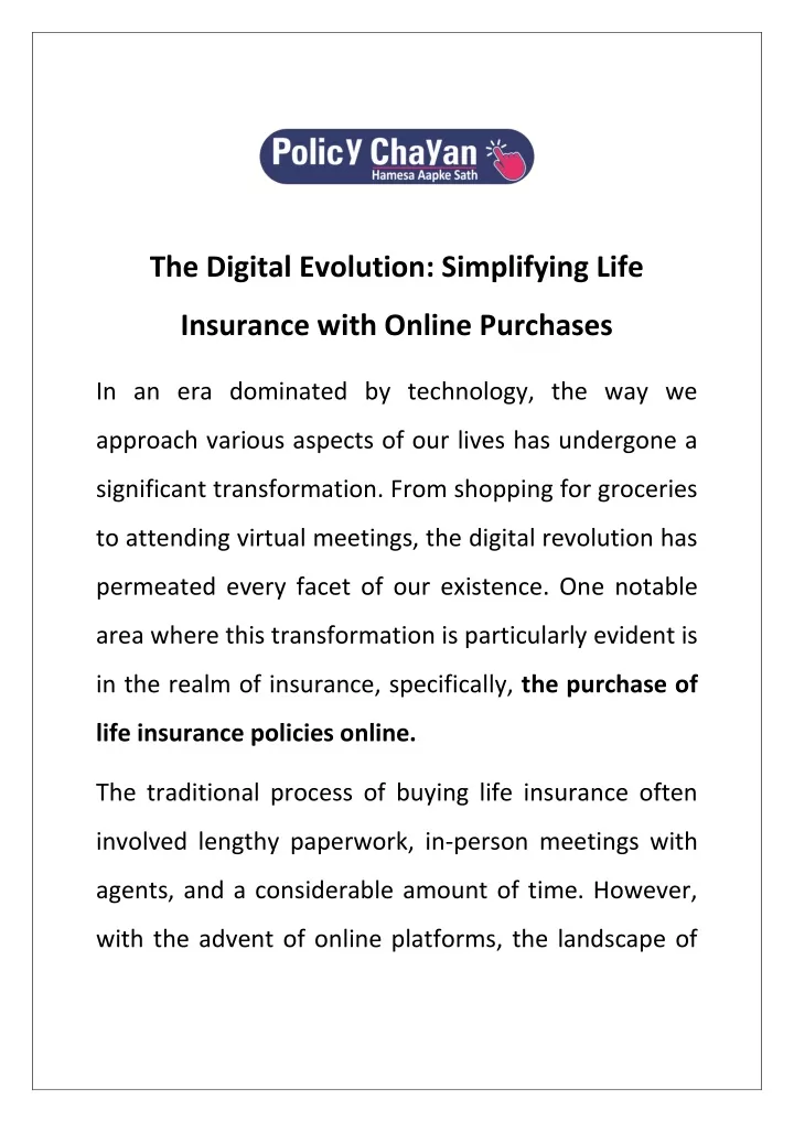 the digital evolution simplifying life