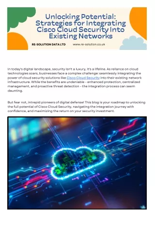 Unlocking Potential Strategies for Integrating Cisco Cloud Security Into Existing Networks