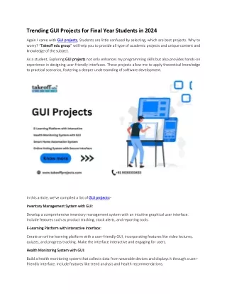 Trending GUI Projects for Final Year Students in 2024
