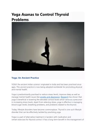 yoga asanas to control thyroid problems