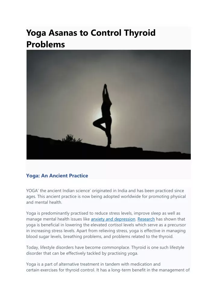 yoga asanas to control thyroid problems