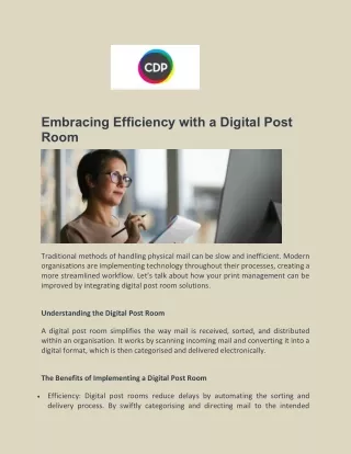 embracing efficiency with a digital post room