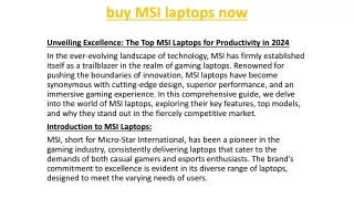 buy MSI laptops now