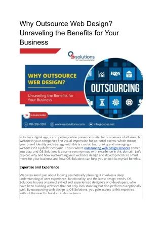 Why Outsource Web Design_ Unraveling the Benefits for Your Business