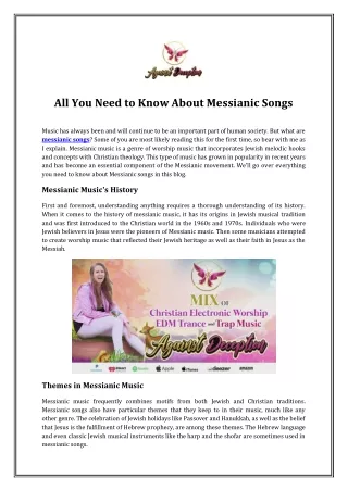 All You Need to Know About Messianic Songs