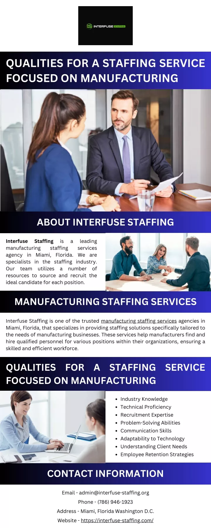 qualities for a staffing service focused