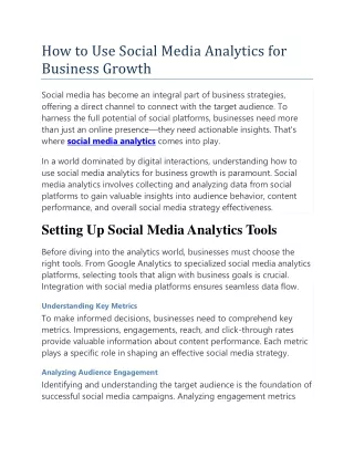 How to Use Social Media Analytics for Business Growth