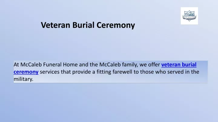 veteran burial ceremony