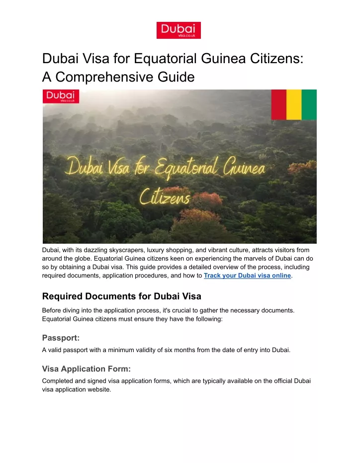 dubai visa for equatorial guinea citizens