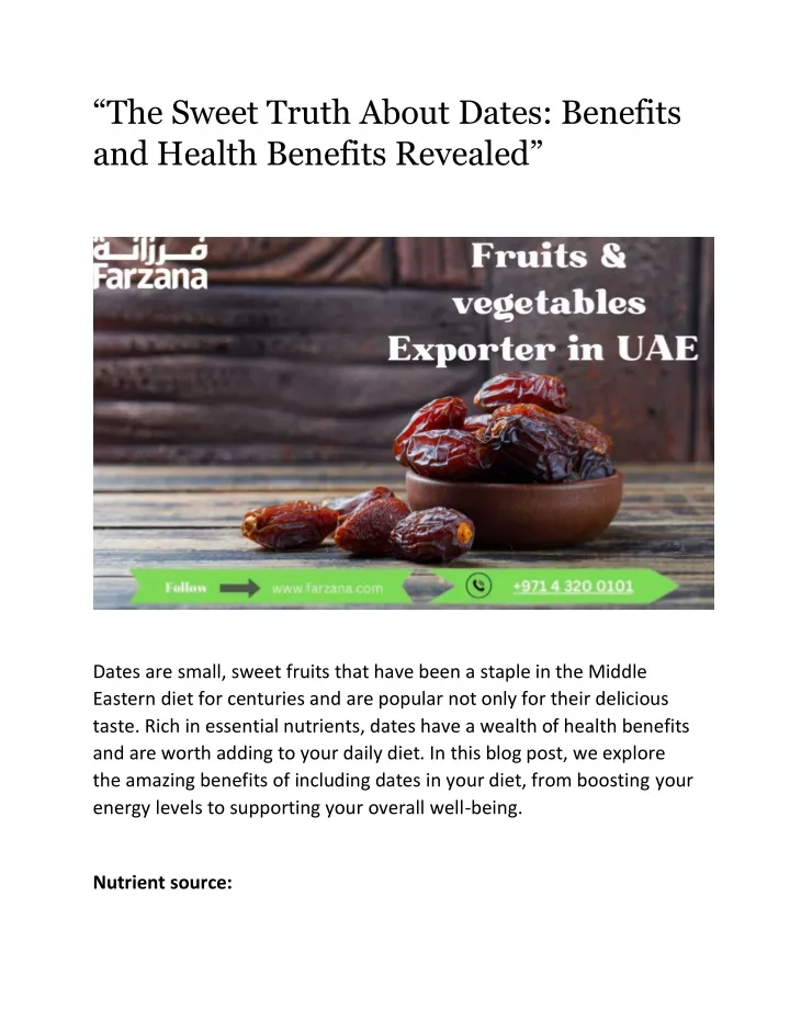 the sweet truth about dates benefits and health