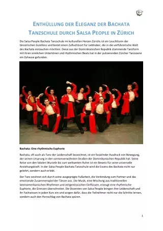 Enthüllung der Eleganz der Bachata Tanzschule durch Salsa People in Zürich