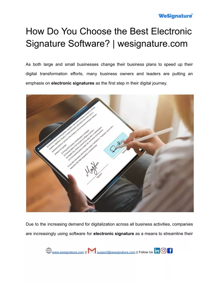 how do you choose the best electronic signature