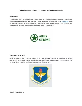 unleashing creativity explore exciting army svgs