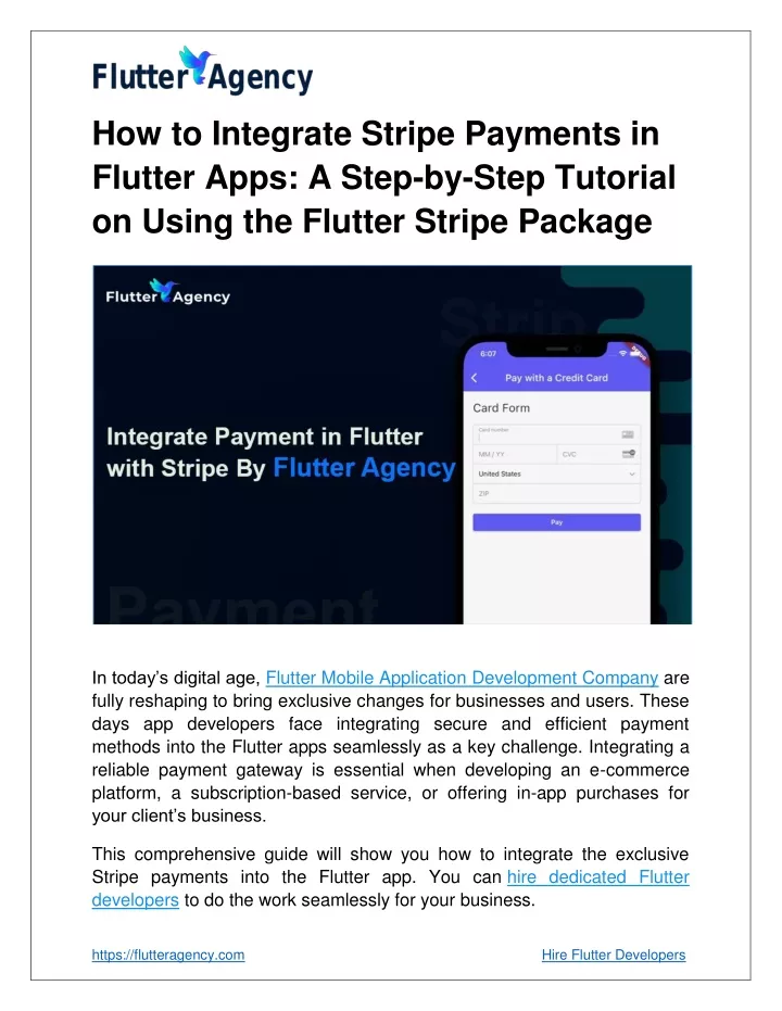 how to integrate stripe payments in flutter apps