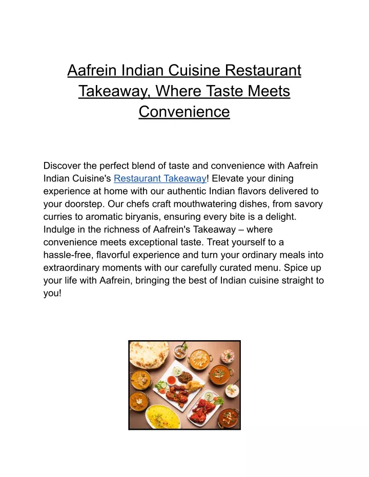 aafrein indian cuisine restaurant takeaway where