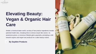 Elevating Beauty Vegan & Organic Hair Care