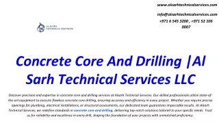 Concrete Core And Drilling |Al Sarh Technical Services LLC