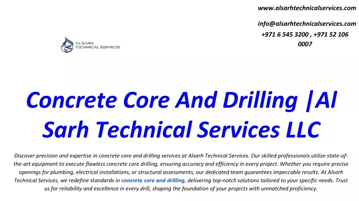 concrete core and drilling al sarh technical services llc
