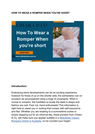 HOW TO WEAR A ROMPER WHEN YOU’RE SHORT