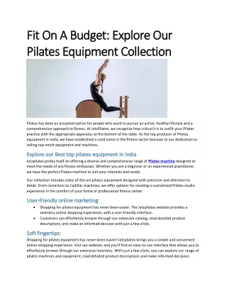 Fit On A Budget: Explore Our Pilates Equipment Collection