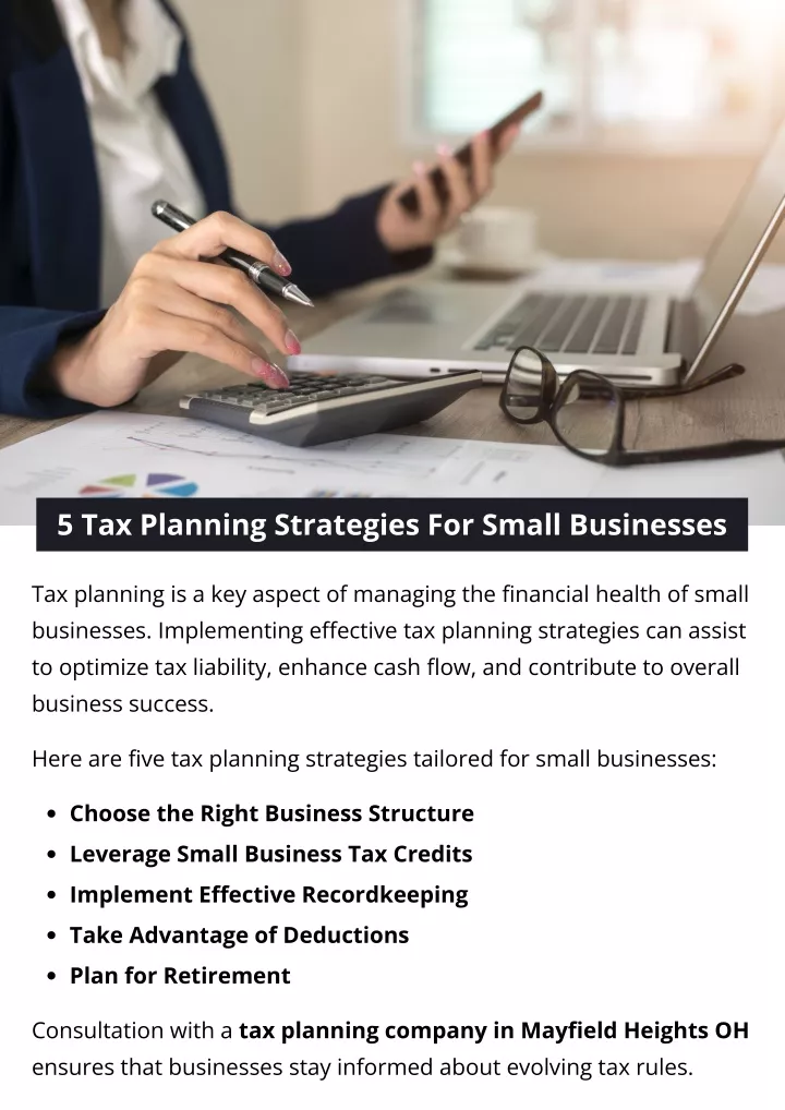 5 tax planning strategies for small businesses