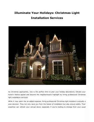 Illuminate Your Holidays Christmas Light Installation Services