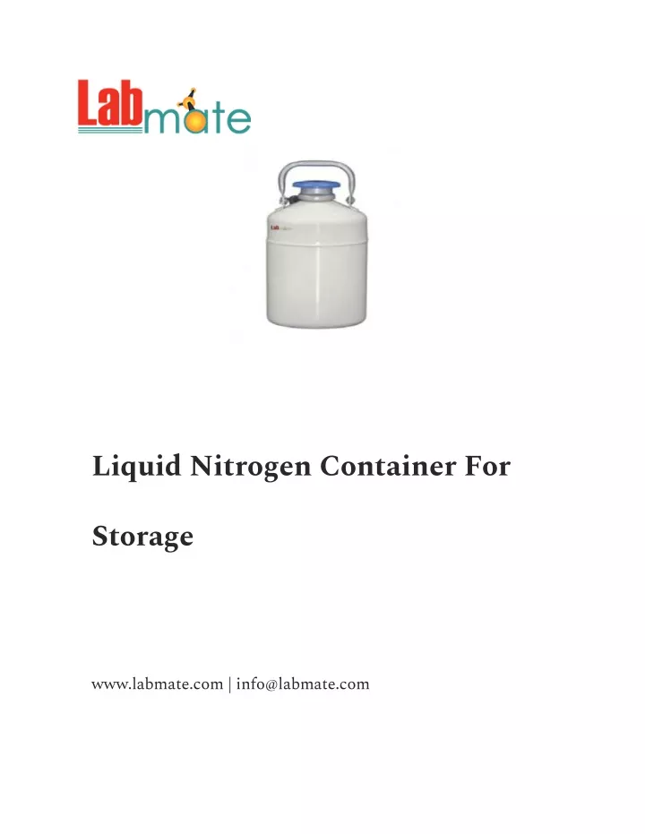 liquid nitrogen container for