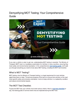 Demystifying MOT Testing_ Your Comprehensive Guide.docx