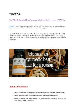 Best Triphala Capsules | Triphala an ayurvedic best seller for a reason - TRIVED