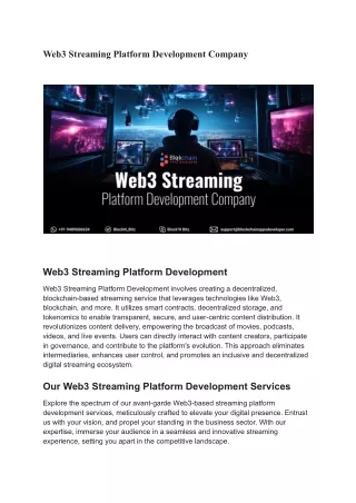 web3 streaming platform development company