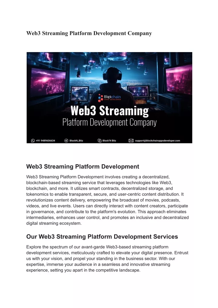 web3 streaming platform development company