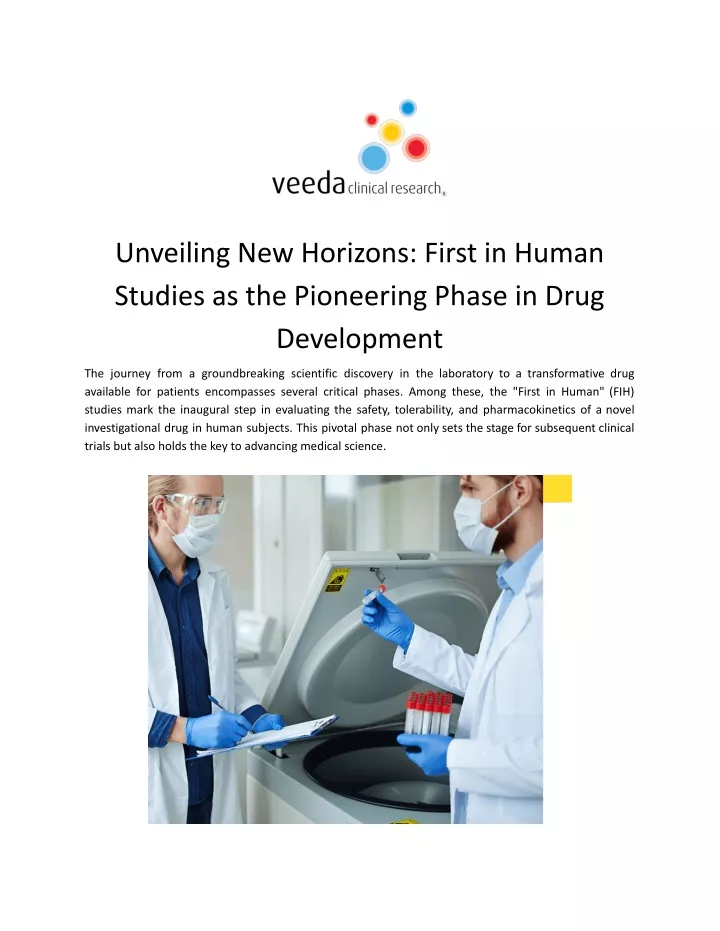 unveiling new horizons first in human studies