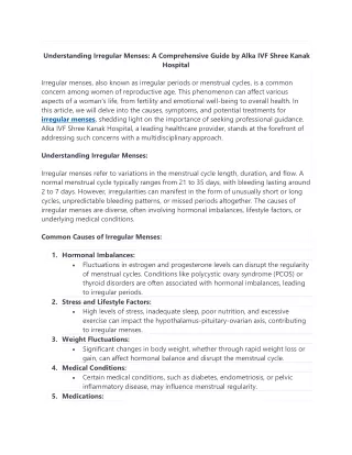 understanding irregular menses a comprehensive