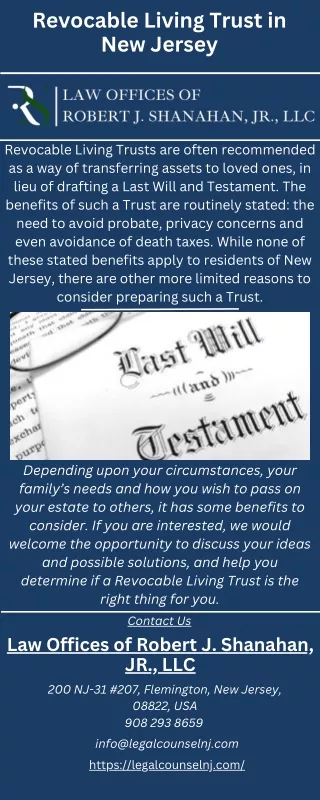 Revocable Living Trust in New Jersey