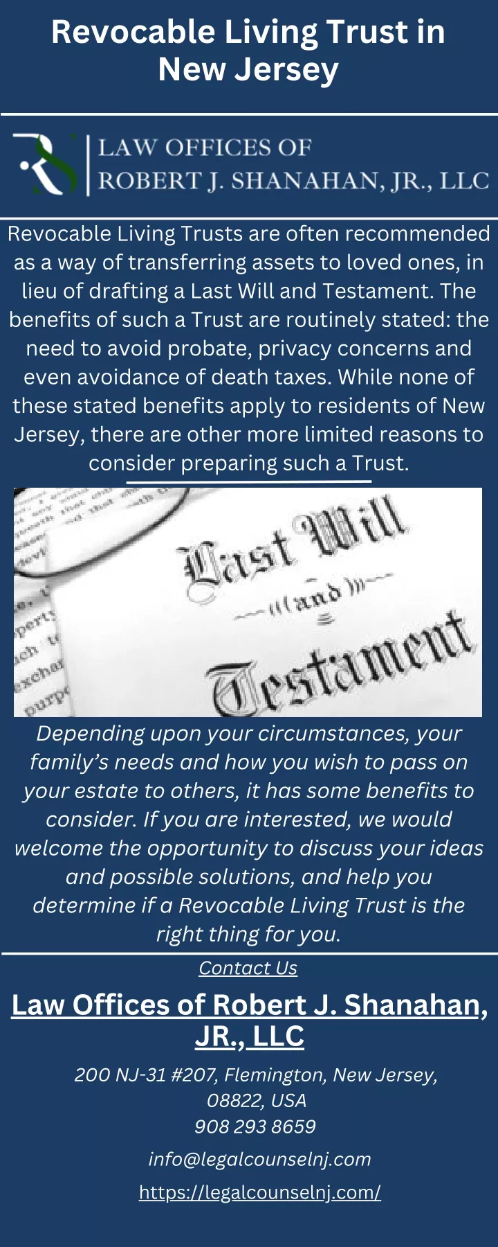 revocable living trust in new jersey