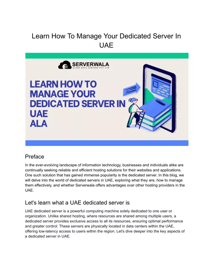 learn how to manage your dedicated server in uae